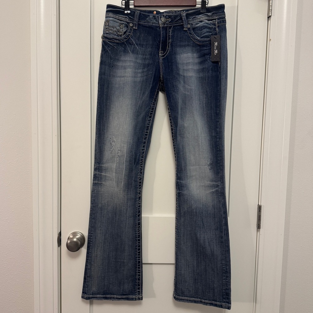 MISS ME WOMENS RELAXED SIGNATURE BOOT SZ 31 JEANS INSEAM 34” NWT